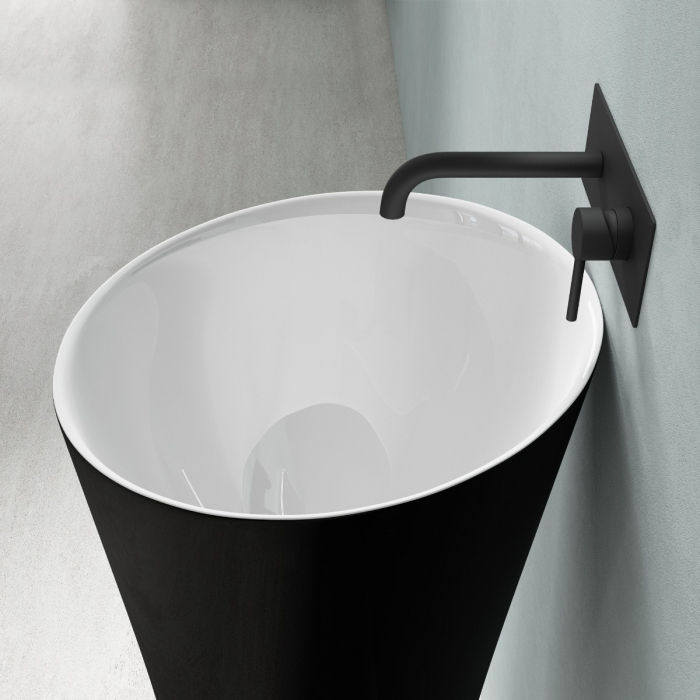 Lavoar Astra 33, negru lucios + alb lucios, montaj freestanding , compozit [6]