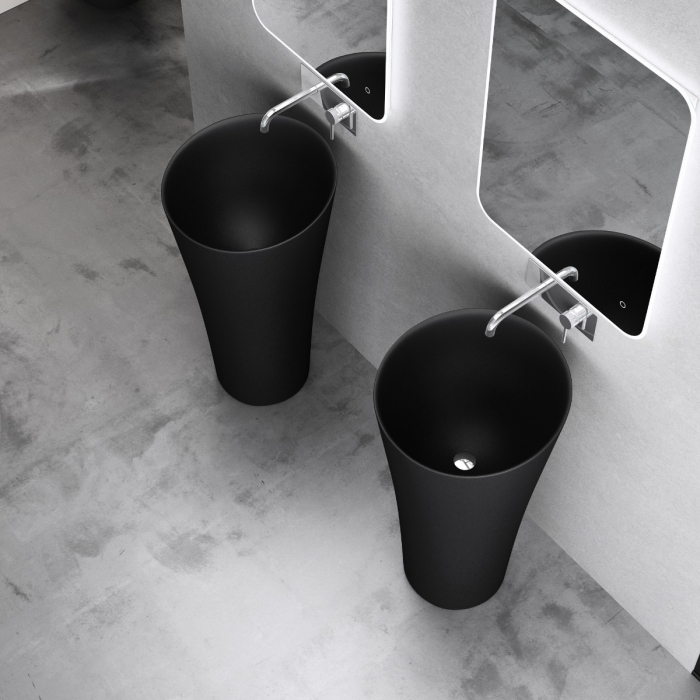 Lavoar Astra 33, negru mat, montaj freestanding , compozit [3]