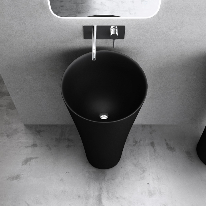 Lavoar Astra 33, negru mat, montaj freestanding , compozit [4]