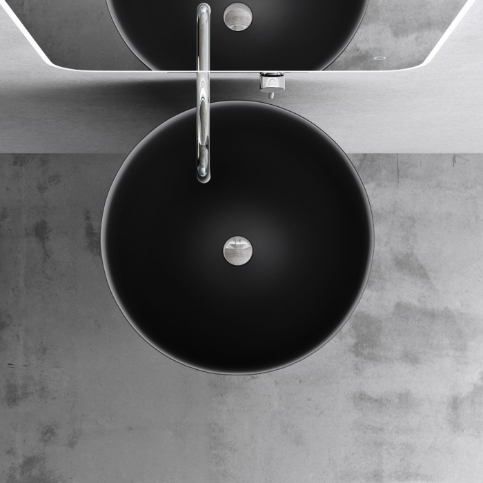 Lavoar Astra 33, negru mat, montaj freestanding , compozit [5]