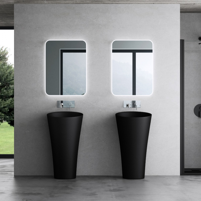 Lavoar Astra 33, negru mat, montaj freestanding , compozit [2]