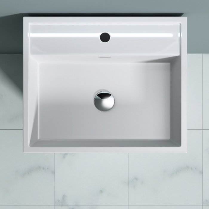 Lavoar Astra 34, alb lucios, montaj freestanding , compozit [5]