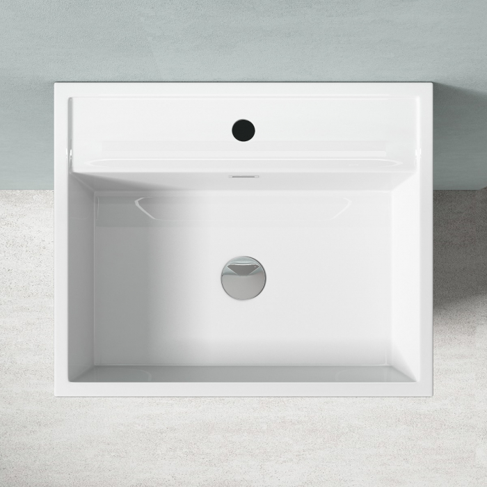 Lavoar Astra 34, negru lucios + alb lucios, montaj freestanding , compozit [5]