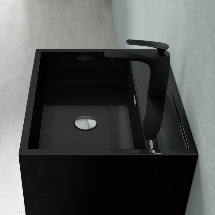 Lavoar Astra 34, negru lucios, montaj freestanding , compozit [6]