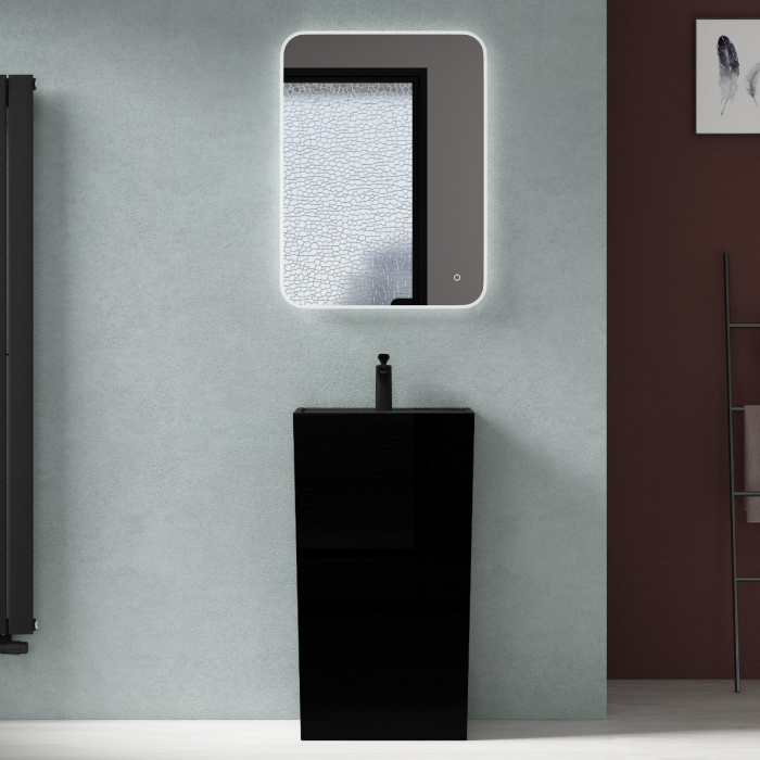 Lavoar Astra 34, negru lucios, montaj freestanding , compozit [7]
