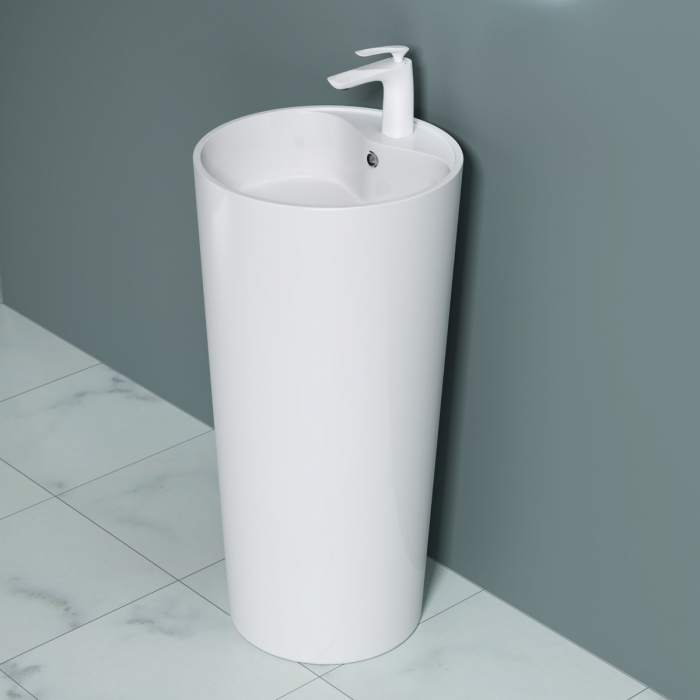 Lavoar Astra 35, alb lucios, montaj freestanding , compozit [7]