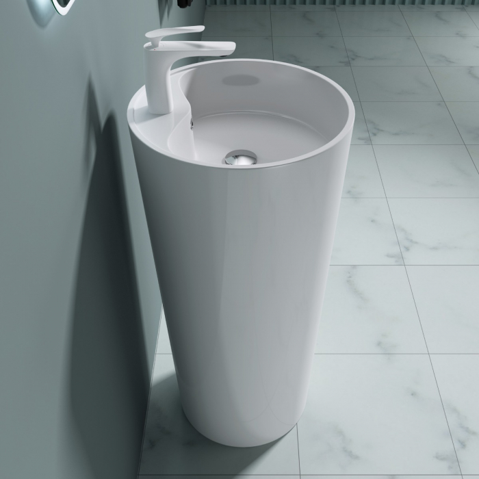 Lavoar Astra 35, alb lucios, montaj freestanding , compozit [2]