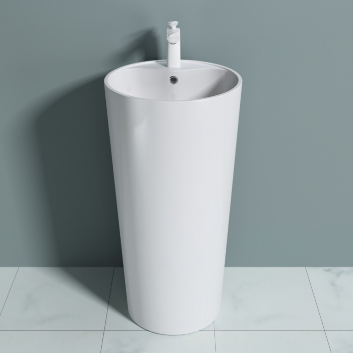 Lavoar Astra 35, alb lucios, montaj freestanding , compozit [3]