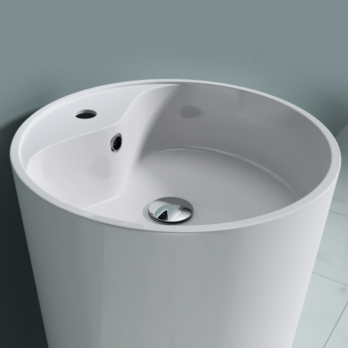 Lavoar Astra 35, alb lucios, montaj freestanding , compozit [6]