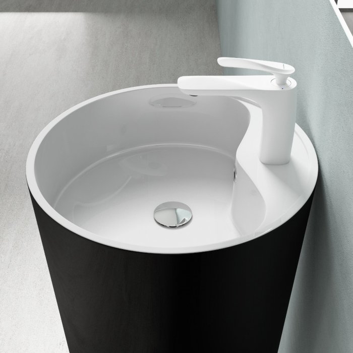 Lavoar Astra 35, negru lucios + alb lucios, montaj freestanding , compozit [6]