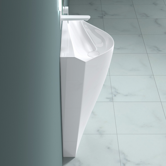 Lavoar Astra 37, alb lucios, montaj freestanding , compozit [4]