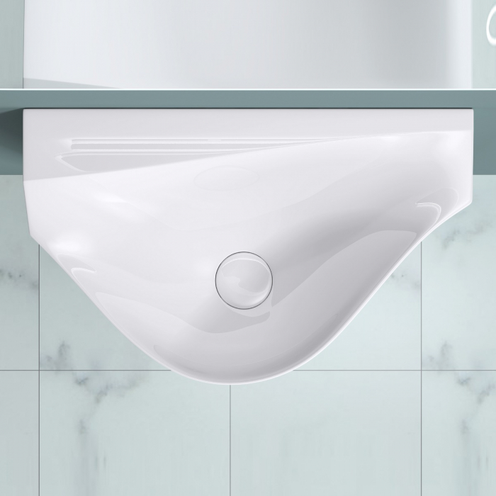 Lavoar Astra 37, alb lucios, montaj freestanding , compozit [7]