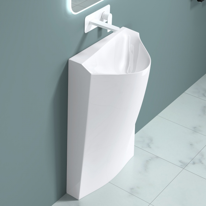 Lavoar Astra 37, alb lucios, montaj freestanding , compozit [5]