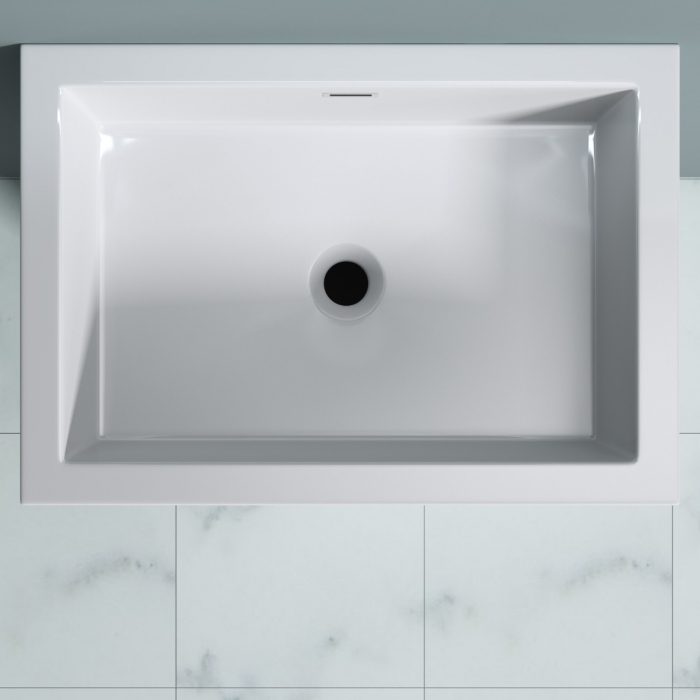 Lavoar Astra 38, alb lucios, montaj freestanding , compozit [5]