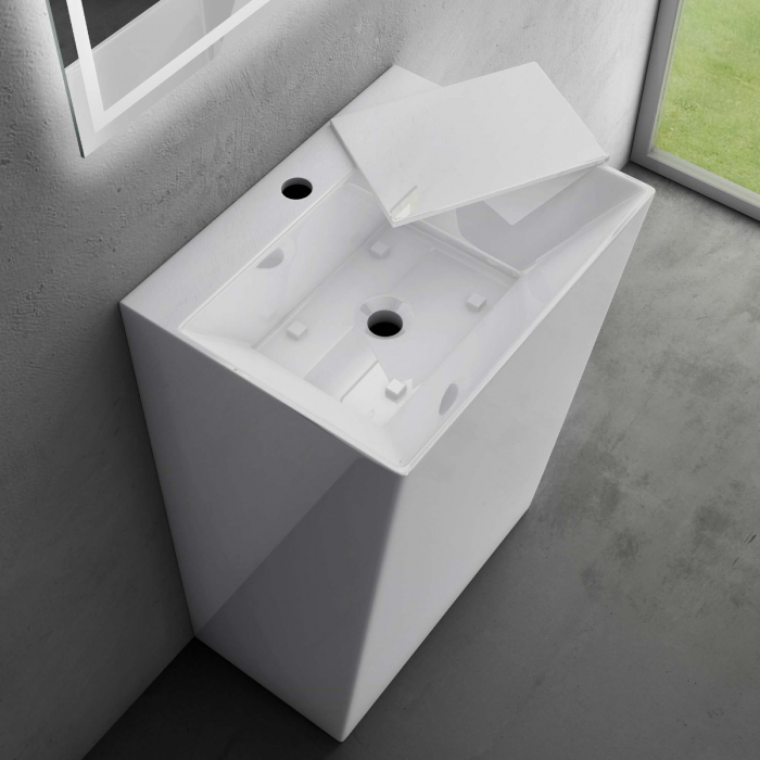 Lavoar Astra 40, alb lucios, montaj freestanding , compozit [7]