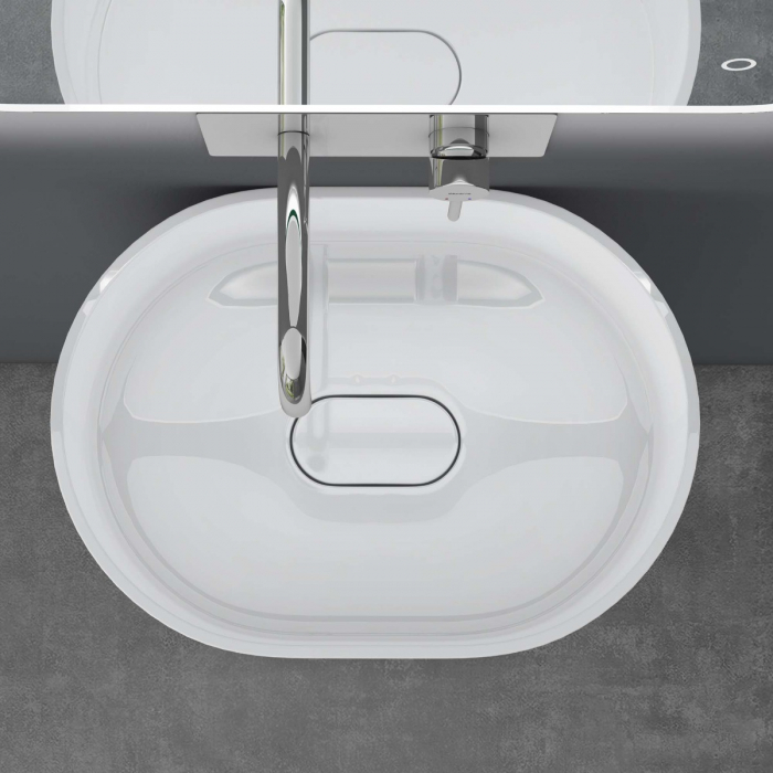 Lavoar Astra 45, alb lucios, montaj freestanding , compozit [7]