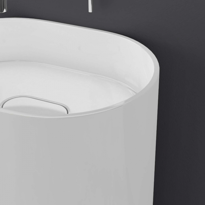 Lavoar Astra 45, alb lucios, montaj freestanding , compozit [8]