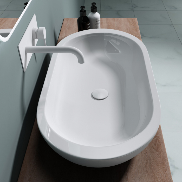 Lavoar Astra 5057, alb lucios, montaj pe blat , ceramica [2]