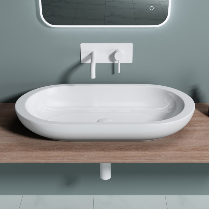 Lavoar Astra 5057, alb lucios, montaj pe blat , ceramica [3]