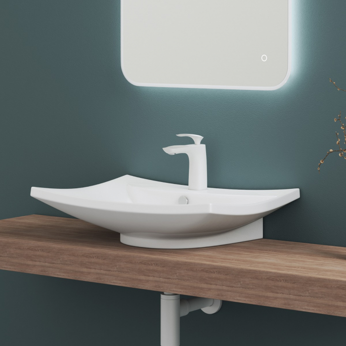Lavoar Astra 709, alb lucios, montaj pe blat sau suspendat, ceramica [2]