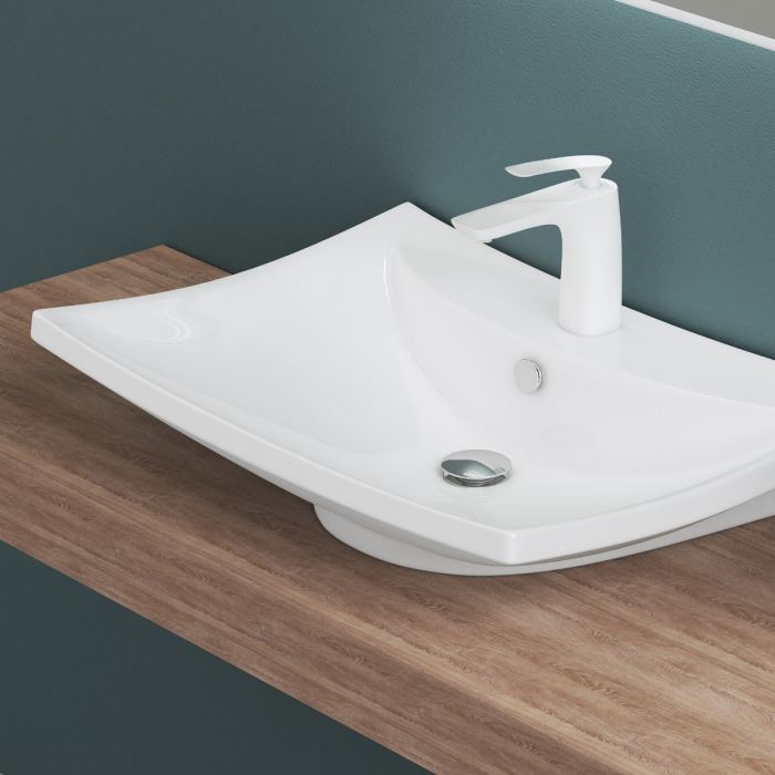 Lavoar Astra 709, alb lucios, montaj pe blat sau suspendat, ceramica [5]