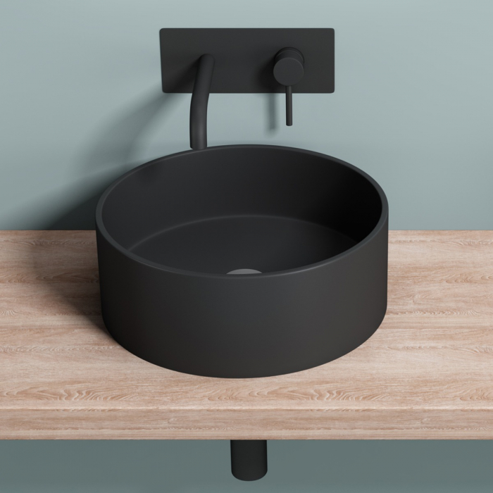 Lavoar Astra 804, alb sau negru, 40 cm, montaj pe blat sau suspendat, compozit [10]