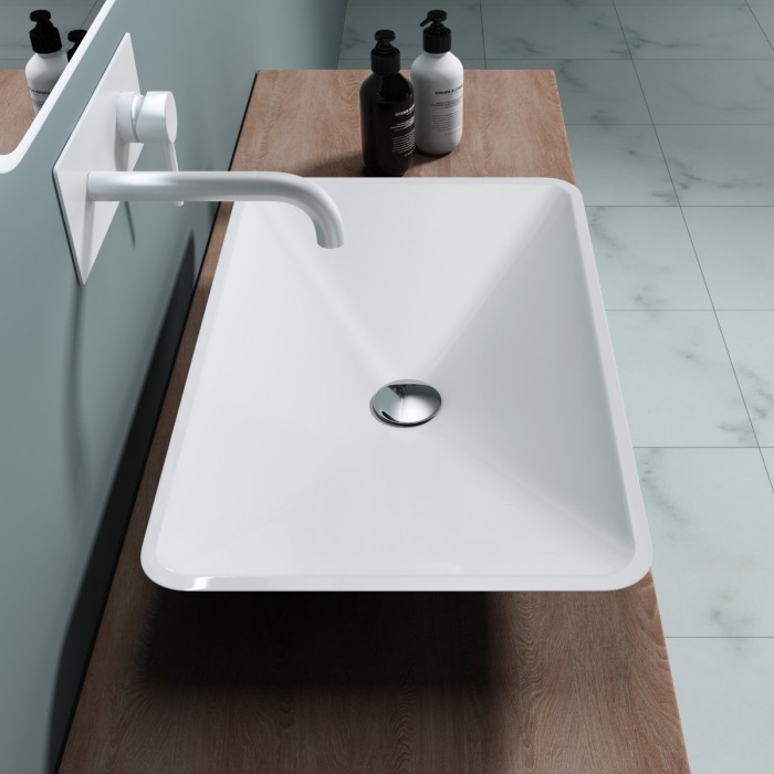 Lavoar Astra 805, alb lucios, montaj pe blat , ceramica [2]