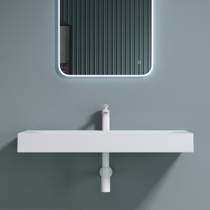 Lavoar Astra 810, Negru Mat, 100 cm, montaj pe blat sau suspendat, compozit - PROMO 1 BUCATA [8]