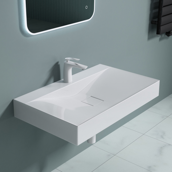 Lavoar Astra 810, Negru Mat, 100 cm, montaj pe blat sau suspendat, compozit - PROMO 1 BUCATA [4]