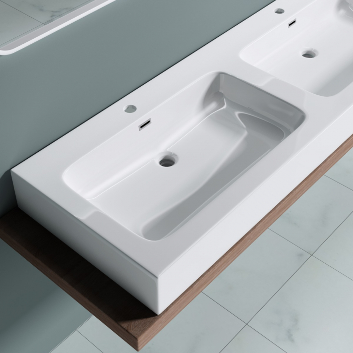 Lavoar Astra 830, alb sau negru, 140 cm, montaj pe blat sau suspendat, compozit [4]