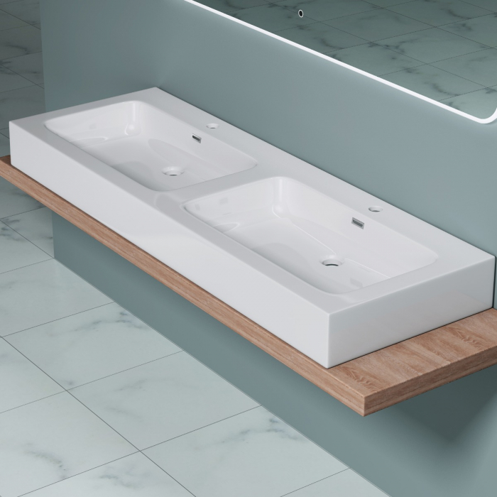 Lavoar Astra 830, alb sau negru, 140 cm, montaj pe blat sau suspendat, compozit [6]