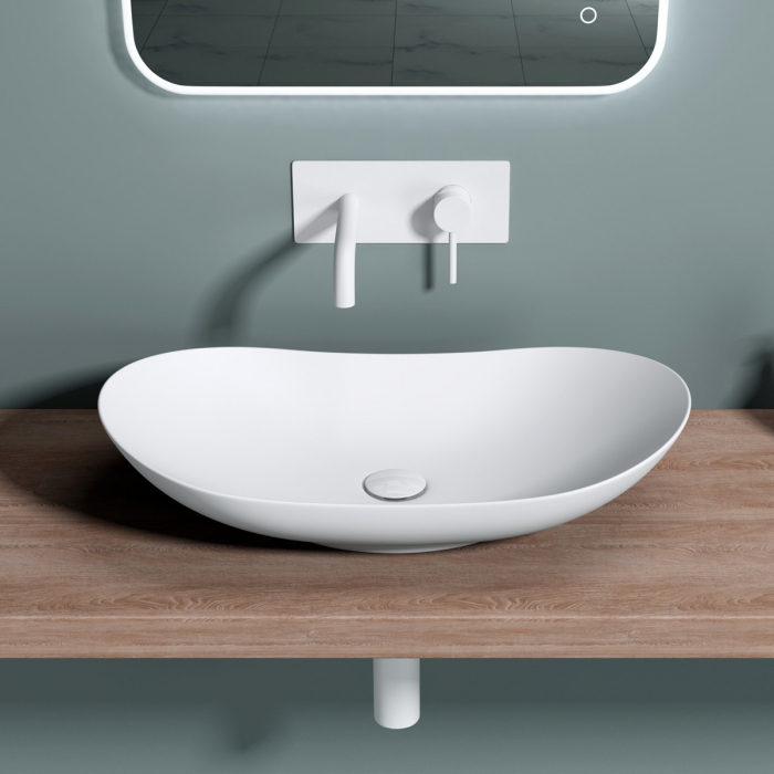 Lavoar Astra 858, alb sau negru, 63 cm, montaj pe blat, ceramica [2]