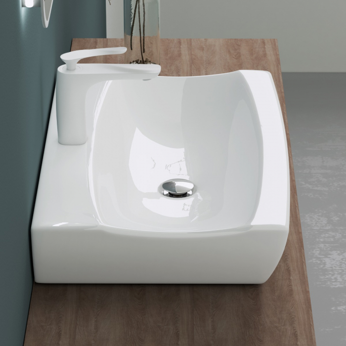 Lavoar Astra 890, alb lucios, montaj pe blat sau suspendat, ceramica [6]