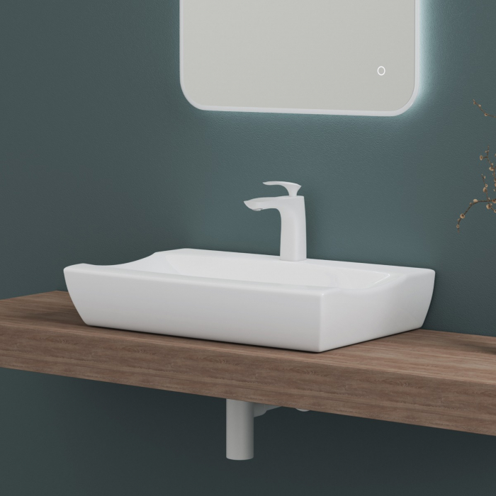 Lavoar Astra 890, alb lucios, montaj pe blat sau suspendat, ceramica [2]