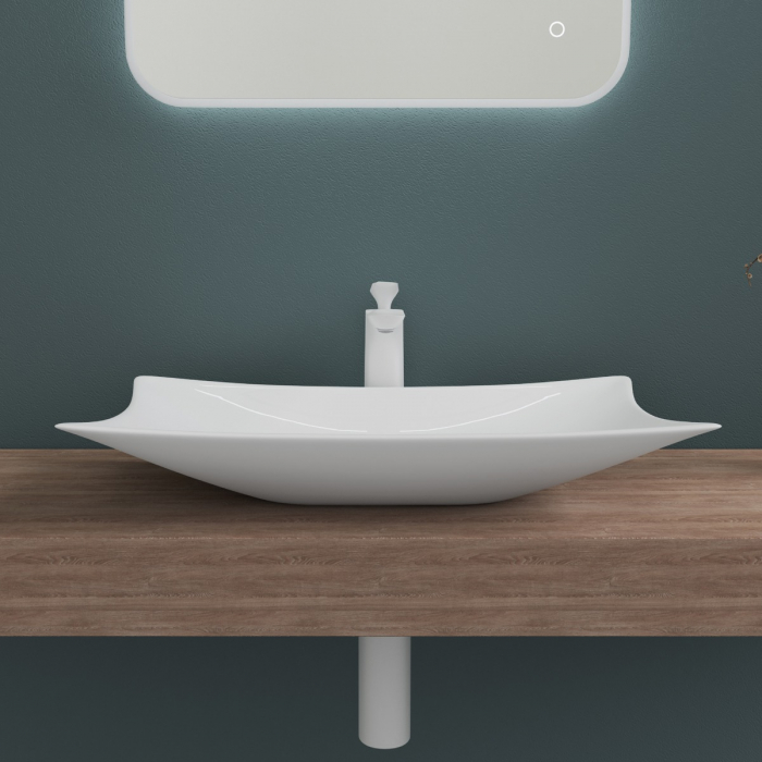 Lavoar Astra 891, alb lucios, montaj pe blat , ceramica [2]