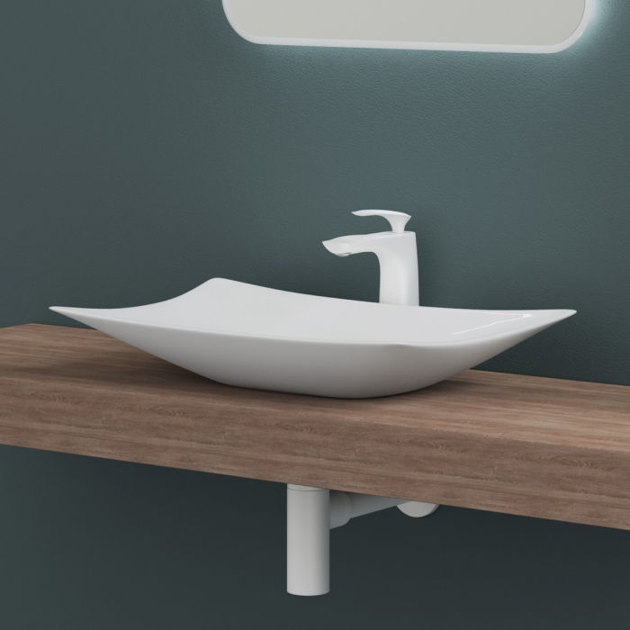 Lavoar Astra 891, alb lucios, montaj pe blat , ceramica [3]