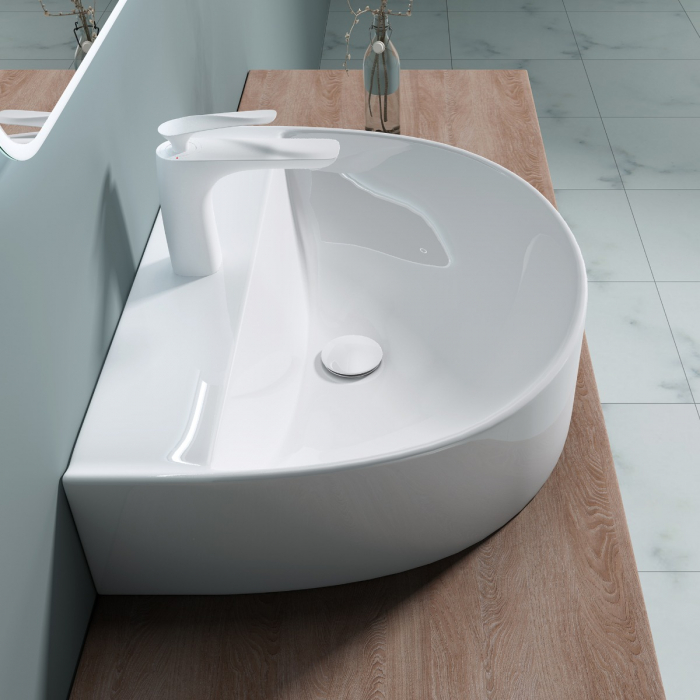 Lavoar Astra 896, alb lucios, montaj pe blat , ceramica [2]