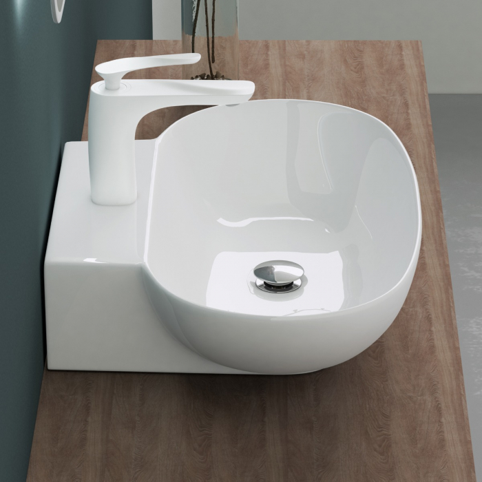 Lavoar Astra 899, alb lucios, montaj pe blat sau suspendat, ceramica [6]