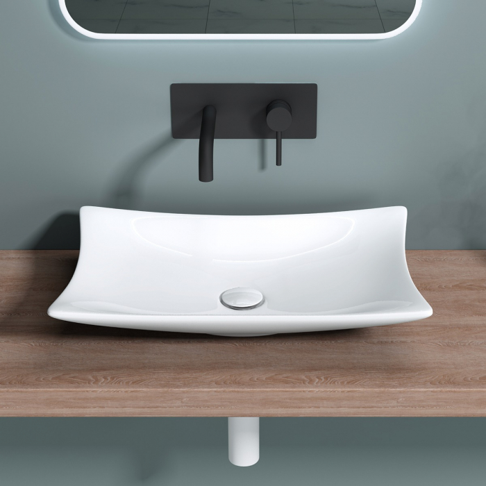 Lavoar Astra 910, alb lucios, montaj pe blat , ceramica [4]