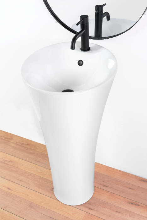 Lavoar de podea Agnes, ceramica, alb lucios [4]