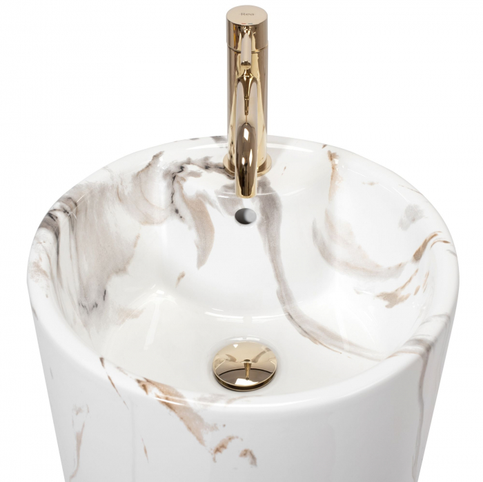 Lavoar de podea Blanka Marble Marmura, ceramica, imitatie de piatra [3]