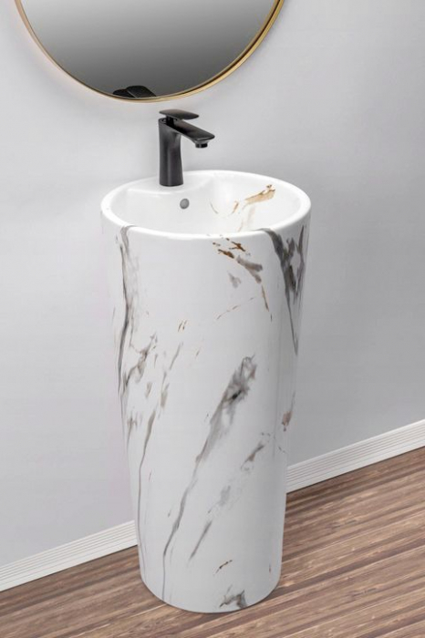 Lavoar de podea Blanka Marble Marmura, ceramica, imitatie de piatra [6]