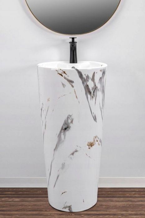 Lavoar de podea Blanka Marble Marmura, ceramica, imitatie de piatra [7]