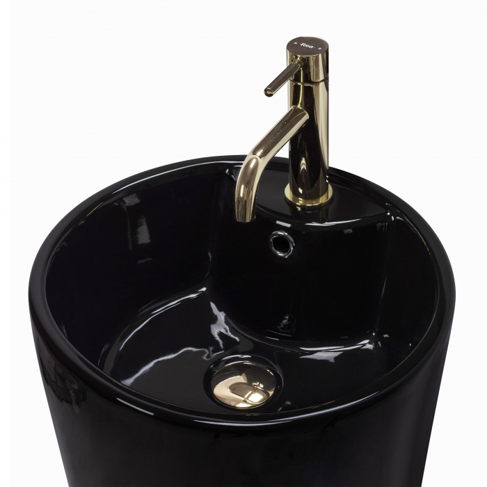 Lavoar de podea Blanka Negru Black, ceramica, negru lucios [2]