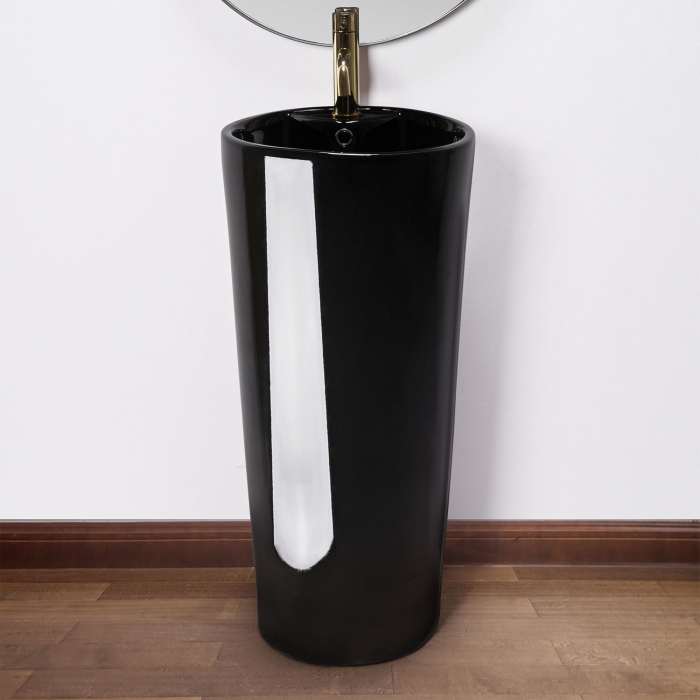 Lavoar de podea Blanka Negru Black, ceramica, negru lucios [4]
