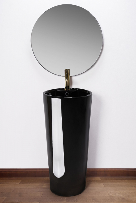 Lavoar de podea Blanka Negru Black, ceramica, negru lucios [3]