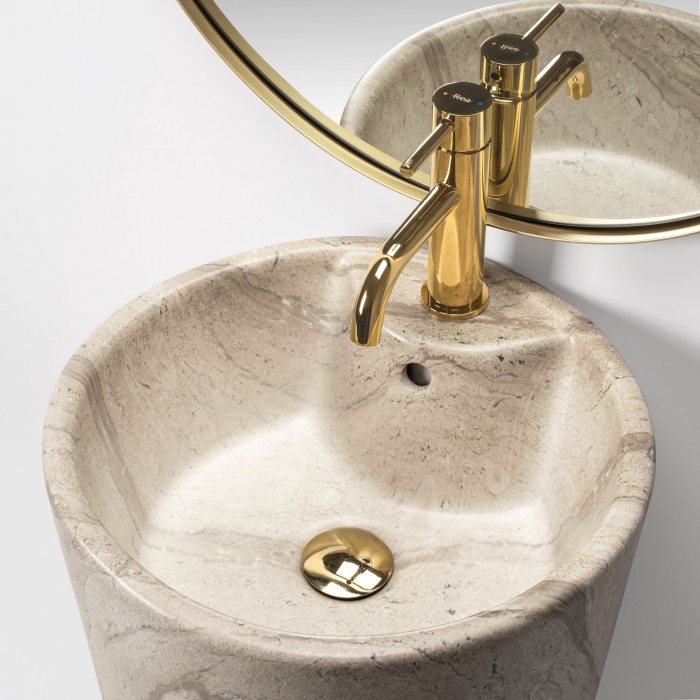 Lavoar de podea Ceramic Blanka Natural Matt Marmură, ceramica, imitatie de piatra [2]