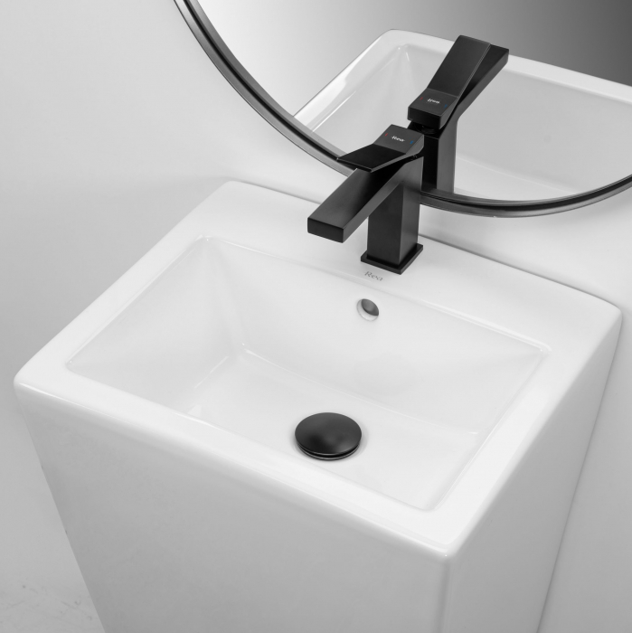Lavoar de podea Daria, ceramica, alb lucios [2]
