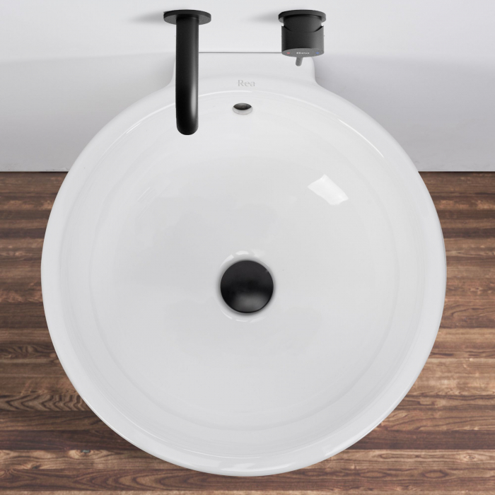 Lavoar de podea Estera, ceramica, alb lucios [5]