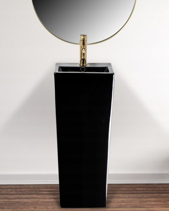Lavoar de podea Kamila Black, ceramica, negru lucios [3]